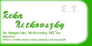 reka nitkovszky business card